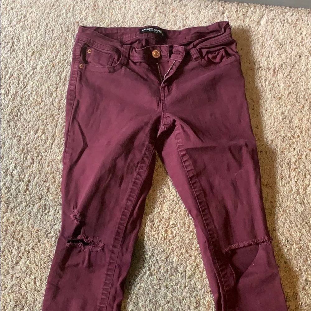Almost Famous Burgundy Skinny Jeans